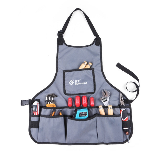 PENGGONG Waterproof Canvas Gardening Apron Tools Bag Electrician Tool Organizer For Toolkit, Black, Grey, ArmyGreen, Blue