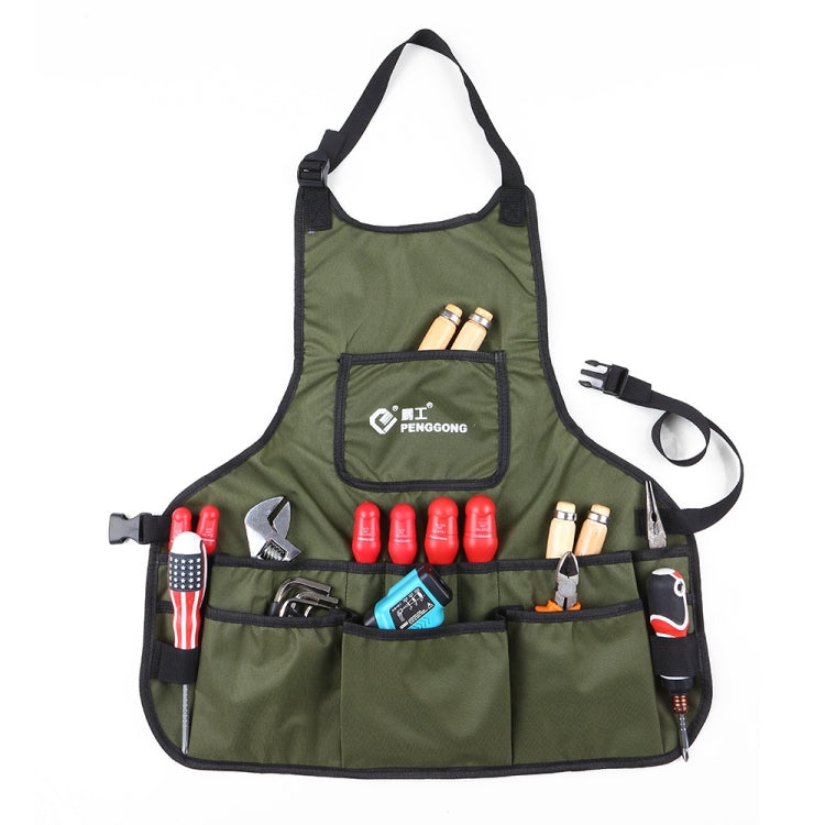 PENGGONG Waterproof Canvas Gardening Apron Tools Bag Electrician Tool Organizer For Toolkit, Black, Grey, ArmyGreen, Blue