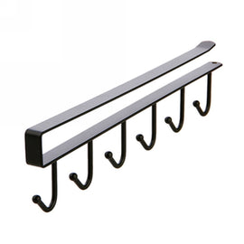 2 PCS Hooks Storage Rack Cup Towel Hanging Holder Bathroom Kitchen Cabinet Organizer