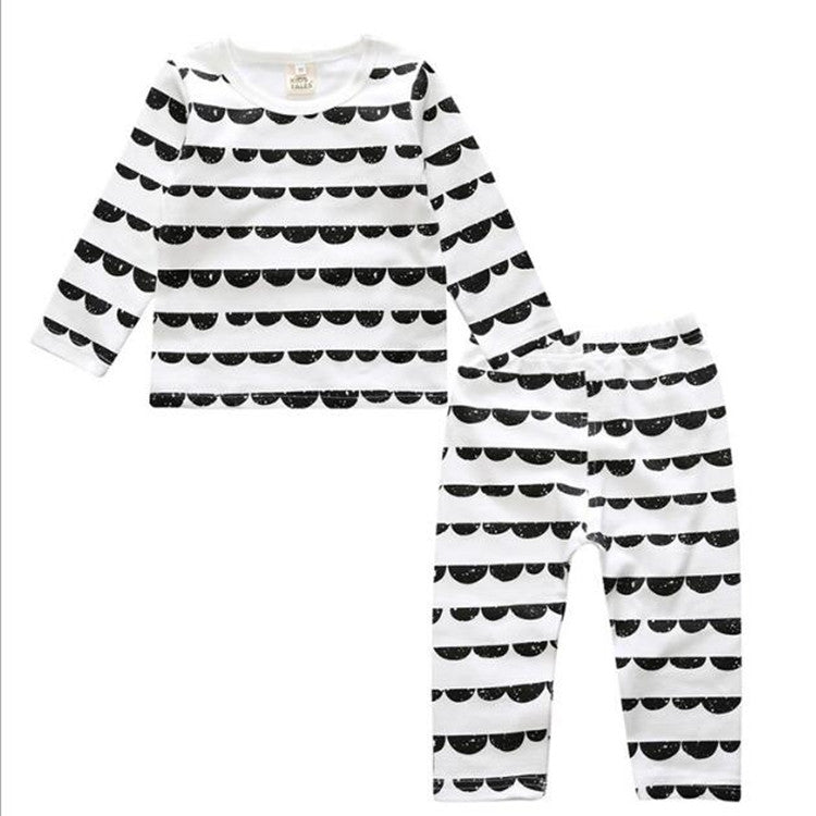 Children Cartoon Cotton Underwear Care Belly Pajamas Set, S, M, L, XL, XXL