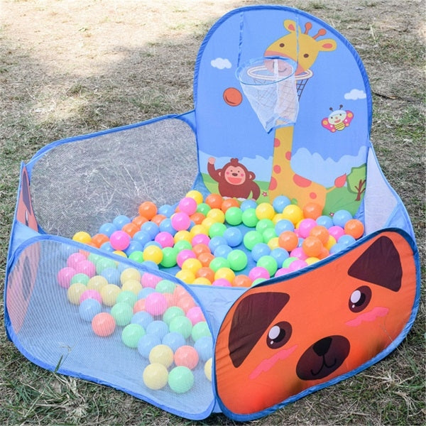 Kids Indoor Outdoor Safe Tent Children Foldable Playpens Game Cartoon Throwing Basketball Pool For Kids