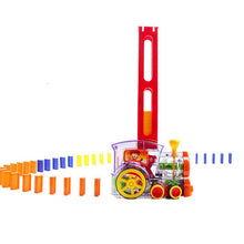 Load image into Gallery viewer, Puzzle Domino Car Electric Train With Sound And Light Music Automatic Licensing Electric Car Toy, Transparent, Yellow Bee, White Cow