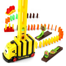 Load image into Gallery viewer, Puzzle Domino Car Electric Train With Sound And Light Music Automatic Licensing Electric Car Toy, Transparent, Yellow Bee, White Cow