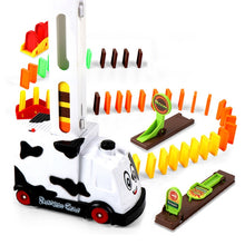 Load image into Gallery viewer, Puzzle Domino Car Electric Train With Sound And Light Music Automatic Licensing Electric Car Toy, Transparent, Yellow Bee, White Cow