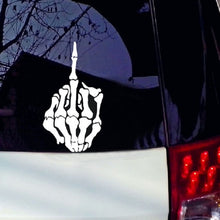 Load image into Gallery viewer, 10 PCS Anti-High Beam Car Sticker Middle Finger Despise Reflective Car Sticker Bones Motorcycle Sticker