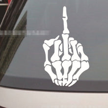 Load image into Gallery viewer, 10 PCS Anti-High Beam Car Sticker Middle Finger Despise Reflective Car Sticker Bones Motorcycle Sticker