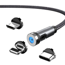 Load image into Gallery viewer, CC56 Dust Plug Rotating Magnetic Wire, Cbale Length: 2m, 2m Android Head, 2m Micro USB, 2m Type-C Head, 2m 8Pin Head, 2m Line+Three Heads, 2m + 8Pin + Type-C/USB-C + Micro USB, 2m Line