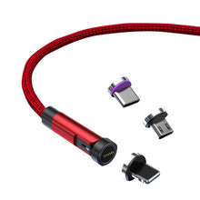 Load image into Gallery viewer, CC57 540 Degrees Rotary Magnetic Fast Charging Data Cable, 1m + 8 Pin + Type-C/USB-C + Micro USB + Red, 1m + Type-C/USB-C + Micro USB + Black, 2m + Type-C/USB-C + Micro USB + Red, 2m + Type-C/USB-C + Micro USB + Black