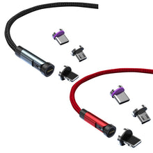Load image into Gallery viewer, CC57 540 Degrees Rotary Magnetic Fast Charging Data Cable, 1m + 8 Pin + Type-C/USB-C + Micro USB + Red, 1m + Type-C/USB-C + Micro USB + Black, 2m + Type-C/USB-C + Micro USB + Red, 2m + Type-C/USB-C + Micro USB + Black