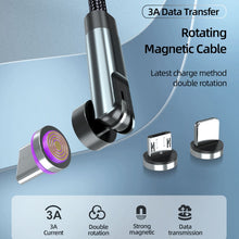 Load image into Gallery viewer, CC57 540 Degrees Rotary Magnetic Fast Charging Data Cable, 1m + 8 Pin + Type-C/USB-C + Micro USB + Red, 1m + Type-C/USB-C + Micro USB + Black, 2m + Type-C/USB-C + Micro USB + Red, 2m + Type-C/USB-C + Micro USB + Black