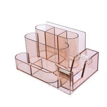 Load image into Gallery viewer, Transparent Acrylic Stationery Storage Box Creative Desk Organizer Plastic Compartment Pen Holder Office Accessories