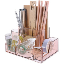 Load image into Gallery viewer, Transparent Acrylic Stationery Storage Box Creative Desk Organizer Plastic Compartment Pen Holder Office Accessories