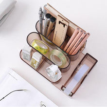 Load image into Gallery viewer, Transparent Acrylic Stationery Storage Box Creative Desk Organizer Plastic Compartment Pen Holder Office Accessories