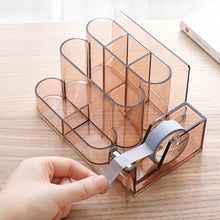 Load image into Gallery viewer, Transparent Acrylic Stationery Storage Box Creative Desk Organizer Plastic Compartment Pen Holder Office Accessories