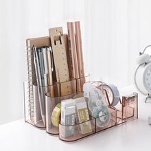 Load image into Gallery viewer, Transparent Acrylic Stationery Storage Box Creative Desk Organizer Plastic Compartment Pen Holder Office Accessories