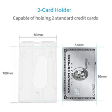 Load image into Gallery viewer, 20 PCS Hard Plastic ID Badge Card Holder Integrated Injection Molded Transparent Double-sided Card Holder, Vertical Type PS