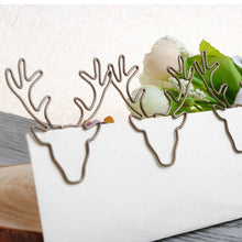 Load image into Gallery viewer, 8 PCS/Set Deer Head Paper Clip Shaped Paper Clip Creative Shape Pin Bookmark, Deer Head Paper Clip