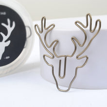 Load image into Gallery viewer, 8 PCS/Set Deer Head Paper Clip Shaped Paper Clip Creative Shape Pin Bookmark, Deer Head Paper Clip
