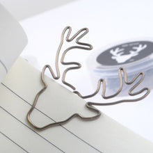 Load image into Gallery viewer, 8 PCS/Set Deer Head Paper Clip Shaped Paper Clip Creative Shape Pin Bookmark, Deer Head Paper Clip