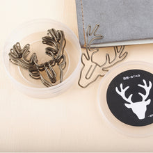 Load image into Gallery viewer, 8 PCS/Set Deer Head Paper Clip Shaped Paper Clip Creative Shape Pin Bookmark, Deer Head Paper Clip