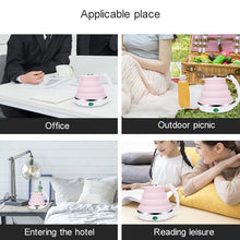Load image into Gallery viewer, Portable Folding Silicone Intelligent Constant Temperature Travel Camping Electric Kettle, US Plug, EU Plug, UK Plug