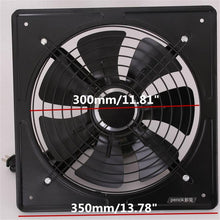 Load image into Gallery viewer, 220V Exhaust Fan High Speed Air Extractor Window Ventilation Fan for Kitchen Ventilator Axial Industrial Wall Fan, 12 inch, 10 inch