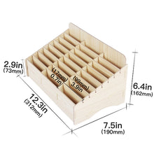 Load image into Gallery viewer, 2 PCS Wooden Conference Classroom Mobile Phone Organizer Desktop Storage Box, White Oak 24 Grid