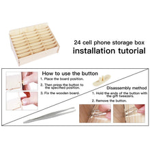 Load image into Gallery viewer, 2 PCS Wooden Conference Classroom Mobile Phone Organizer Desktop Storage Box, White Oak 24 Grid