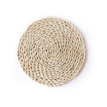 Load image into Gallery viewer, 2 PCS Non-slip Natural Corn Woven Thickening Insulated Tea Mat Table Heat-resistant Casserole Mat, Oval placemat 30x45.5cm, Round Coaster 10cm, Round Placemat 22cm, Round Placemat 35cm