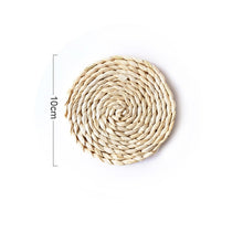 Load image into Gallery viewer, 2 PCS Non-slip Natural Corn Woven Thickening Insulated Tea Mat Table Heat-resistant Casserole Mat, Oval placemat 30x45.5cm, Round Coaster 10cm, Round Placemat 22cm, Round Placemat 35cm
