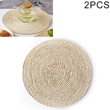 Load image into Gallery viewer, 2 PCS Non-slip Natural Corn Woven Thickening Insulated Tea Mat Table Heat-resistant Casserole Mat, Oval placemat 30x45.5cm, Round Coaster 10cm, Round Placemat 22cm, Round Placemat 35cm