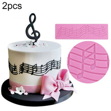 Load image into Gallery viewer, 2 PCS Note Cake Decoration Silicone Mould Fondant Cake Tool Baking DIY Mould, Note Shape