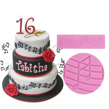 Load image into Gallery viewer, 2 PCS Note Cake Decoration Silicone Mould Fondant Cake Tool Baking DIY Mould, Note Shape
