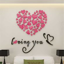 Load image into Gallery viewer, Love Heart DIY Removable Wall Stickers Room Decor 3d Wall Stickers, Size: 40cm x 40cm