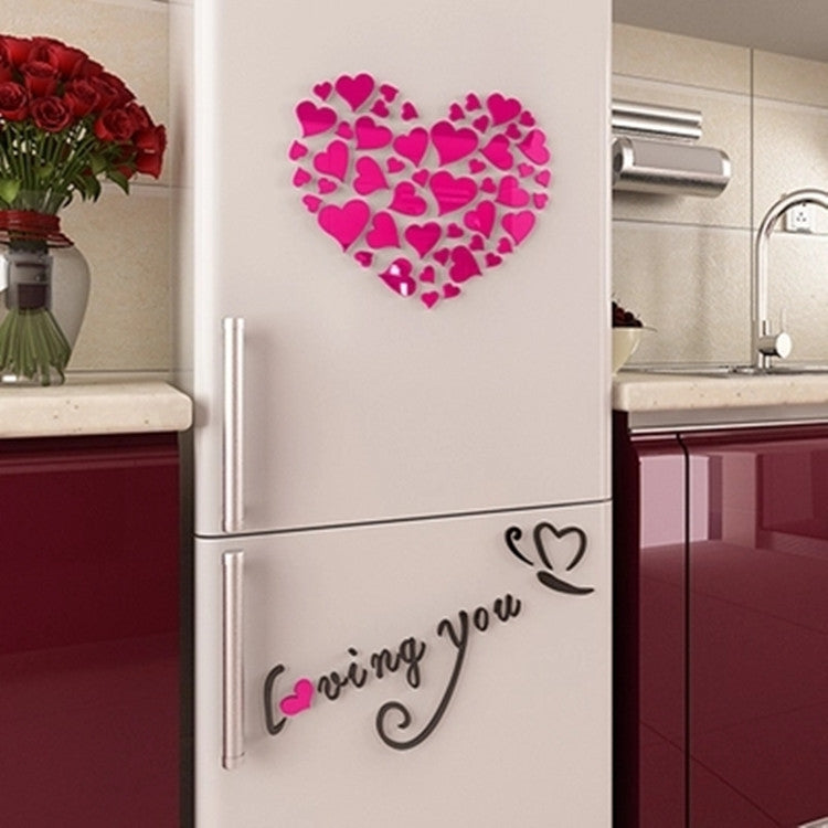 Love Heart DIY Removable Wall Stickers Room Decor 3d Wall Stickers, Size: 40cm x 40cm