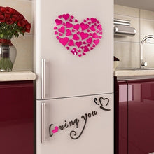 Load image into Gallery viewer, Love Heart DIY Removable Wall Stickers Room Decor 3d Wall Stickers, Size: 40cm x 40cm