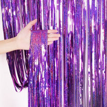 Load image into Gallery viewer, Laser Rain Tinsel Foil Curtain Birthday Party Decoration Tassel Wall,, 1x1m, 1x2m, 1x2.5m, 1x3m, 1x4m