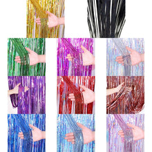 Load image into Gallery viewer, Laser Rain Tinsel Foil Curtain Birthday Party Decoration Tassel Wall,, 1x1m, 1x2m, 1x2.5m, 1x3m, 1x4m
