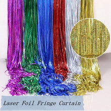Load image into Gallery viewer, Laser Rain Tinsel Foil Curtain Birthday Party Decoration Tassel Wall,, 1x1m, 1x2m, 1x2.5m, 1x3m, 1x4m