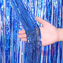 Load image into Gallery viewer, Laser Rain Tinsel Foil Curtain Birthday Party Decoration Tassel Wall,, 1x1m, 1x2m, 1x2.5m, 1x3m, 1x4m