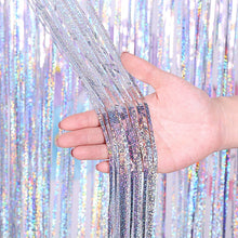 Load image into Gallery viewer, Laser Rain Tinsel Foil Curtain Birthday Party Decoration Tassel Wall,, 1x1m, 1x2m, 1x2.5m, 1x3m