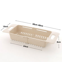 Load image into Gallery viewer, Adjustable Dish Drainer Sink Drain Basket Washing Vegetable Fruit Plastic Drying Rack