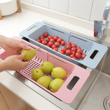 Load image into Gallery viewer, Adjustable Dish Drainer Sink Drain Basket Washing Vegetable Fruit Plastic Drying Rack