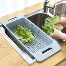 Load image into Gallery viewer, Adjustable Dish Drainer Sink Drain Basket Washing Vegetable Fruit Plastic Drying Rack