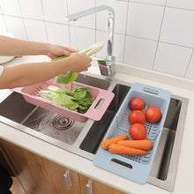 Load image into Gallery viewer, Adjustable Dish Drainer Sink Drain Basket Washing Vegetable Fruit Plastic Drying Rack
