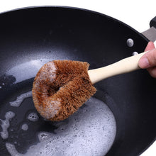 Load image into Gallery viewer, 10 PCS Natural Coconut Palm Non-stick Oil Long Handle Pot Brush Cleaning Brush Kitchen Cleaning Tool, Coconut Palm Brush