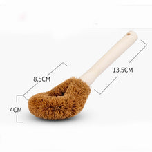 Load image into Gallery viewer, 10 PCS Natural Coconut Palm Non-stick Oil Long Handle Pot Brush Cleaning Brush Kitchen Cleaning Tool, Coconut Palm Brush