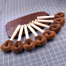 Load image into Gallery viewer, 10 PCS Natural Coconut Palm Non-stick Oil Long Handle Pot Brush Cleaning Brush Kitchen Cleaning Tool, Coconut Palm Brush