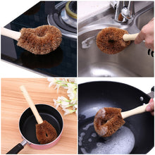 Load image into Gallery viewer, 10 PCS Natural Coconut Palm Non-stick Oil Long Handle Pot Brush Cleaning Brush Kitchen Cleaning Tool, Coconut Palm Brush