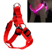 Load image into Gallery viewer, Double Sided LED Light Pet Harness Nylon Cat Dog Chest Strap Leash, XS, S, M, L, XL